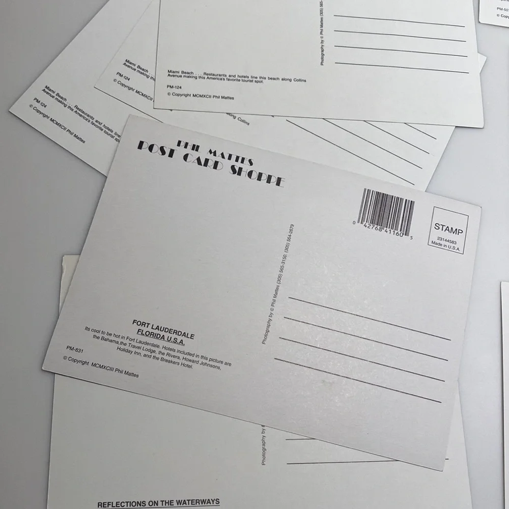 Vintage 90’s Florida Phil Mattes Post Card Shoppe POST CARDS set of 11 New